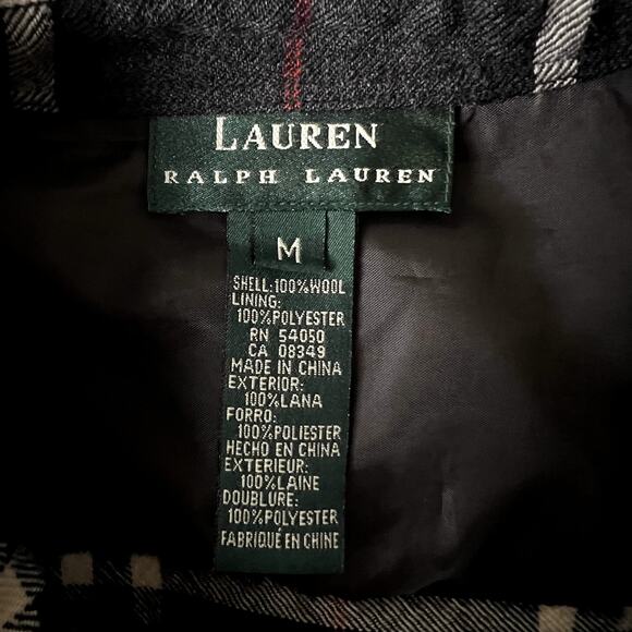 Ralph Lauren Women sz M 100% Wool Full Zip Plaid Shirt/Shacket Preppy Old Money - Picture 7 of 8